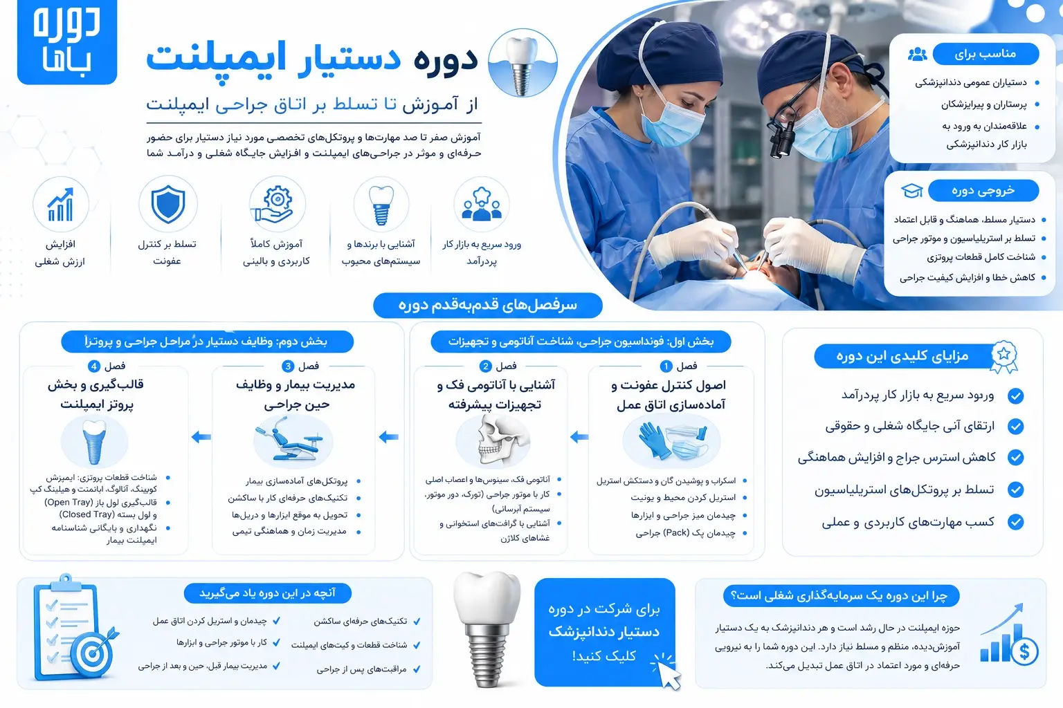 اینفوگرافی دوره دستیار ایمپلنت
