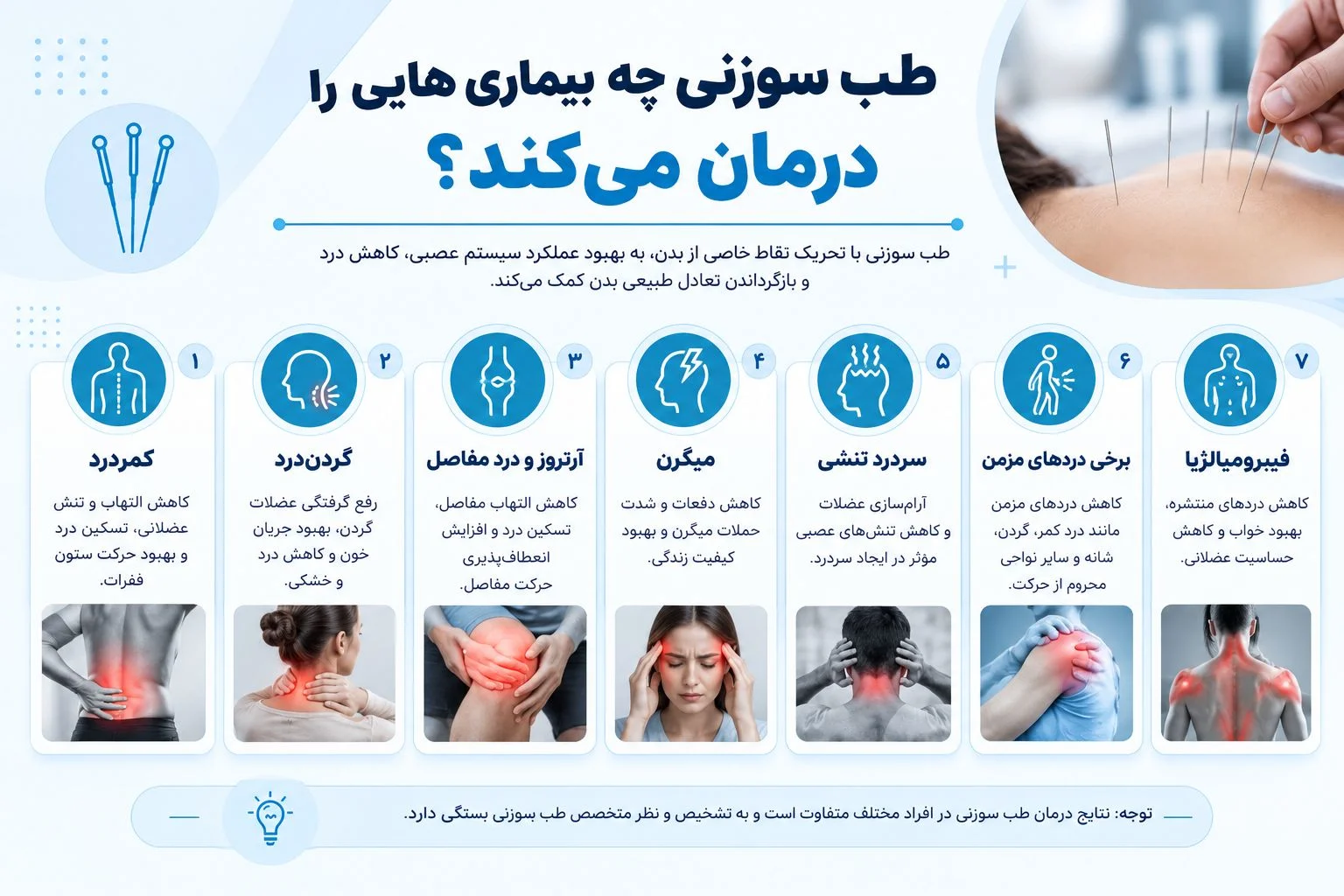 بیماری هایی که طب سوزنی درمان می کند