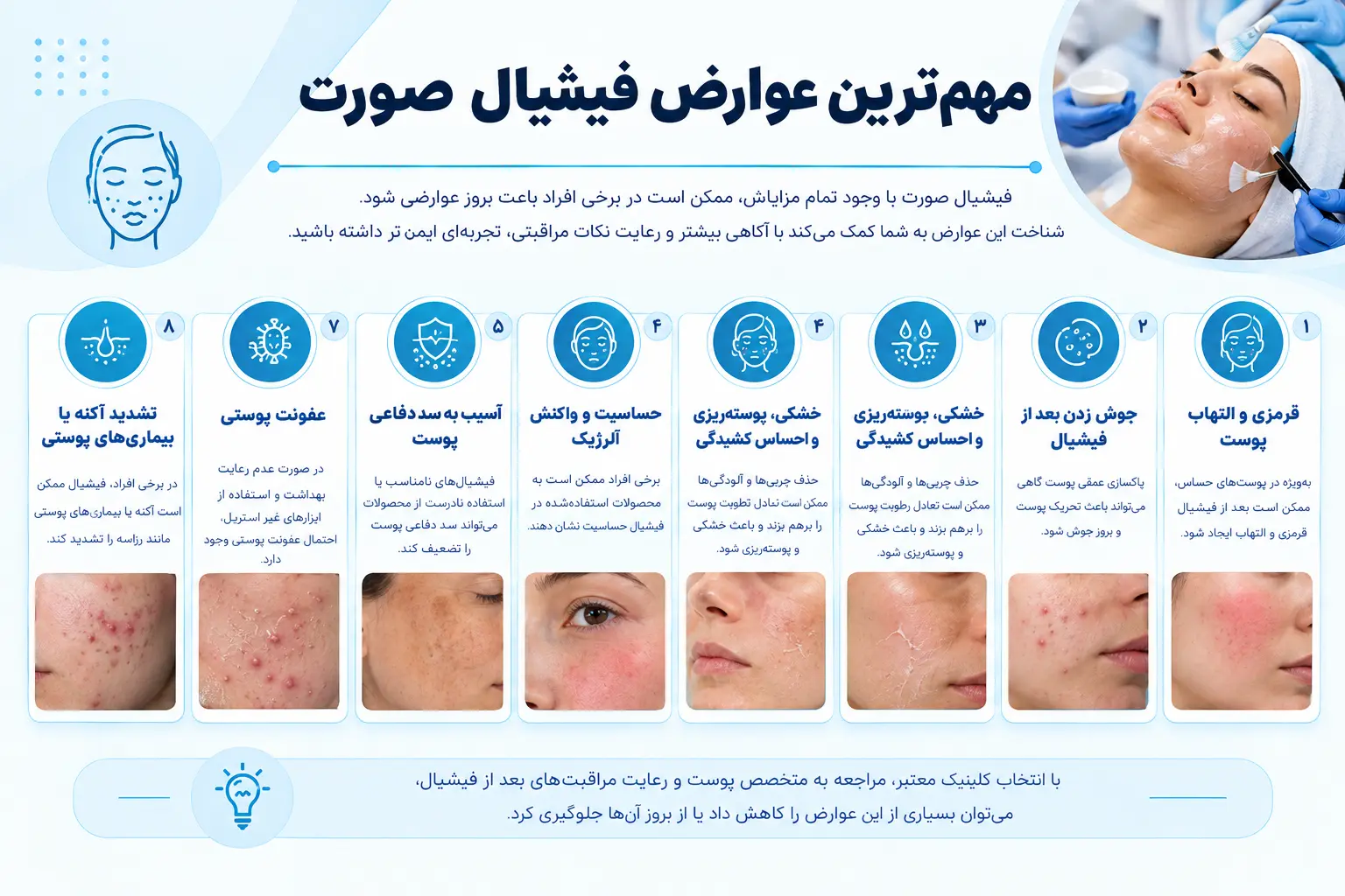 مهم‌ترین عوارض فیشیال صورت